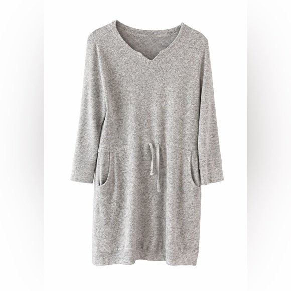 Soft Surroundings Dresses & Skirts - Soft Surroundings Fleece Tie Waist Gray Dress